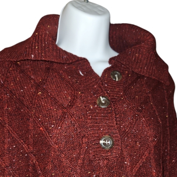 St. John's Bay - Asymmetrical Short Sleeve Poncho Pullover Sweater - S - Picture 3 of 9